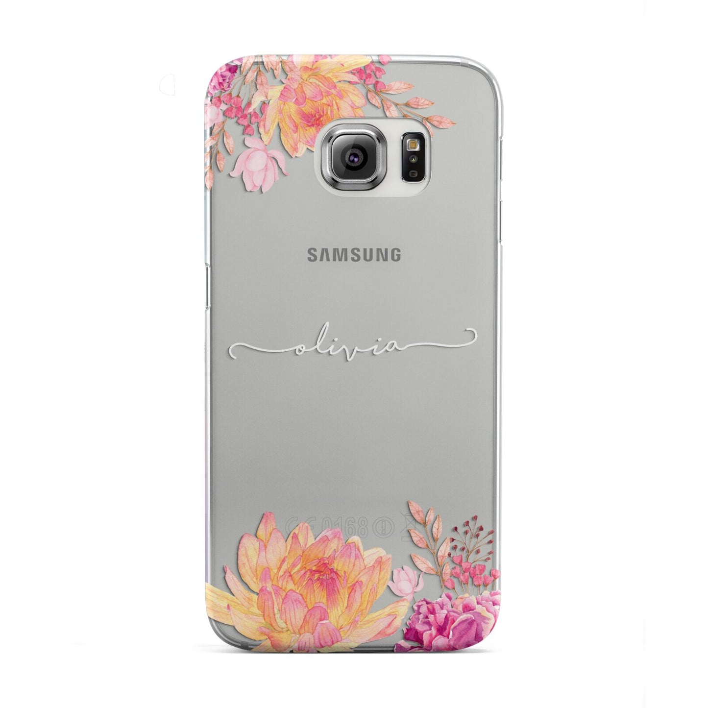 Personalised Dahlia Flowers Samsung Galaxy S6 Edge Case