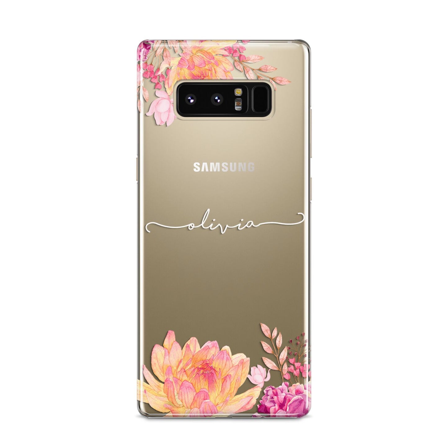 Personalised Dahlia Flowers Samsung Galaxy S8 Case