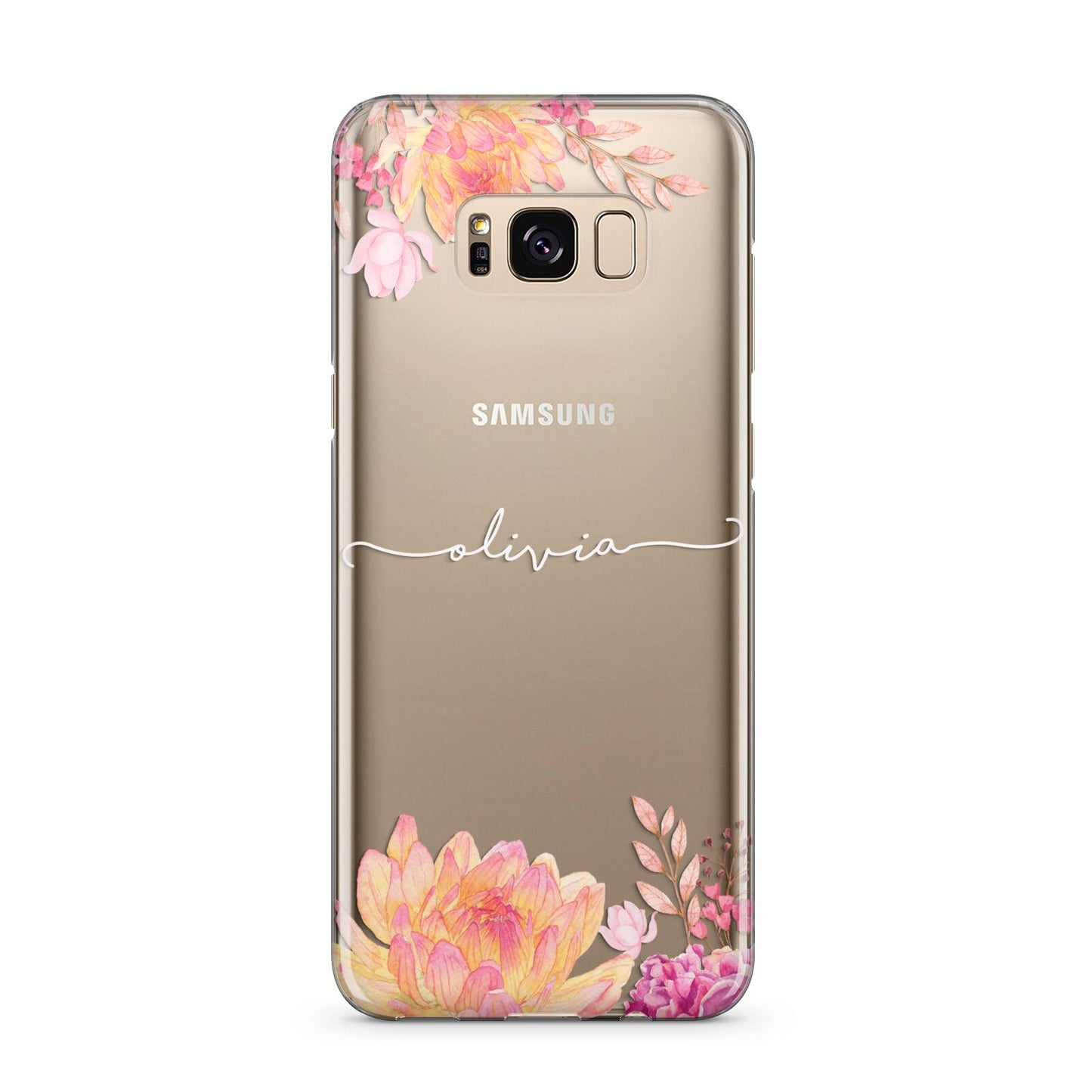 Personalised Dahlia Flowers Samsung Galaxy S8 Plus Case