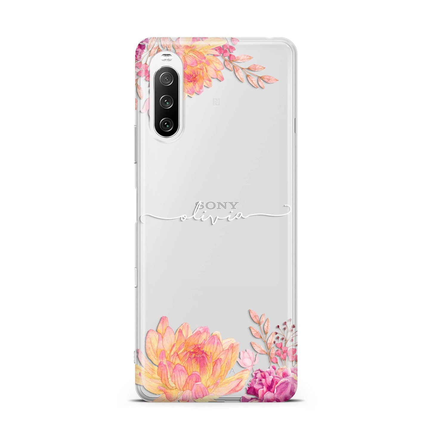 Personalised Dahlia Flowers Sony Xperia 10 III Case