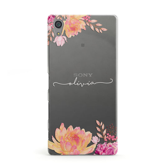 Personalised Dahlia Flowers Sony Xperia Case