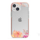 Personalised Dahlia Flowers iPhone 13 Mini TPU Impact Case with Pink Edges