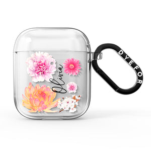 Personalised Dahlia Pink AirPods Case