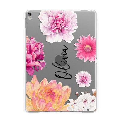 Personalised Dahlia Pink Apple iPad Silver Case