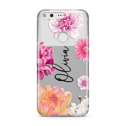 Personalised Dahlia Pink Google Pixel Case