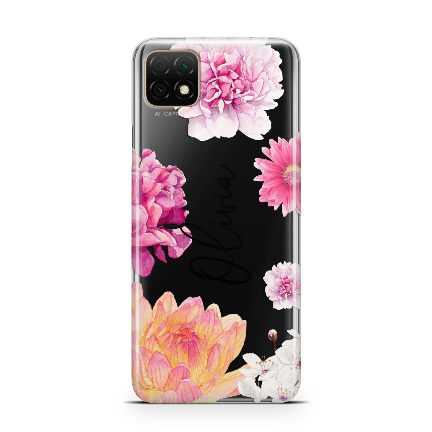 Personalised Dahlia Pink Huawei Enjoy 20 Phone Case