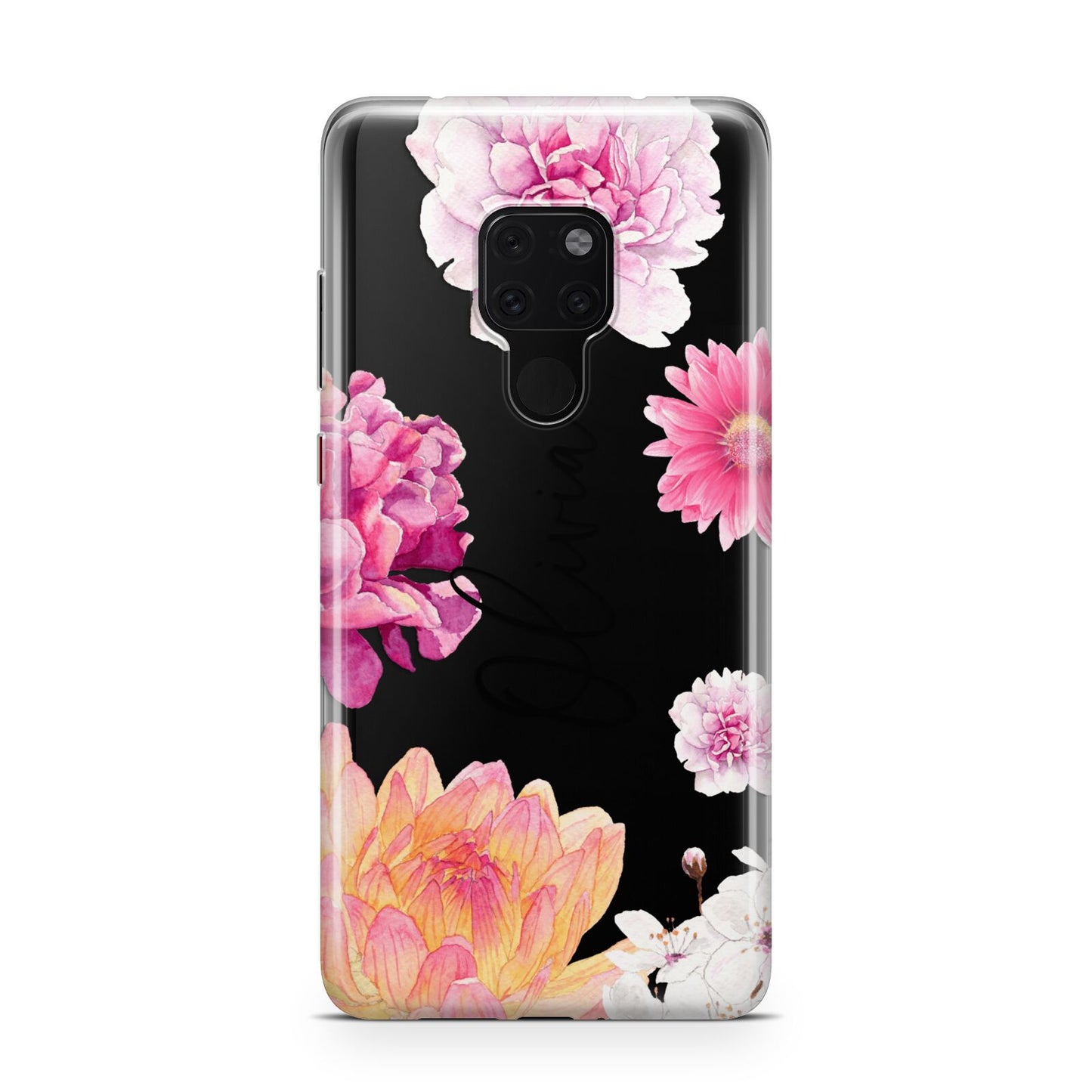 Personalised Dahlia Pink Huawei Mate 20 Phone Case