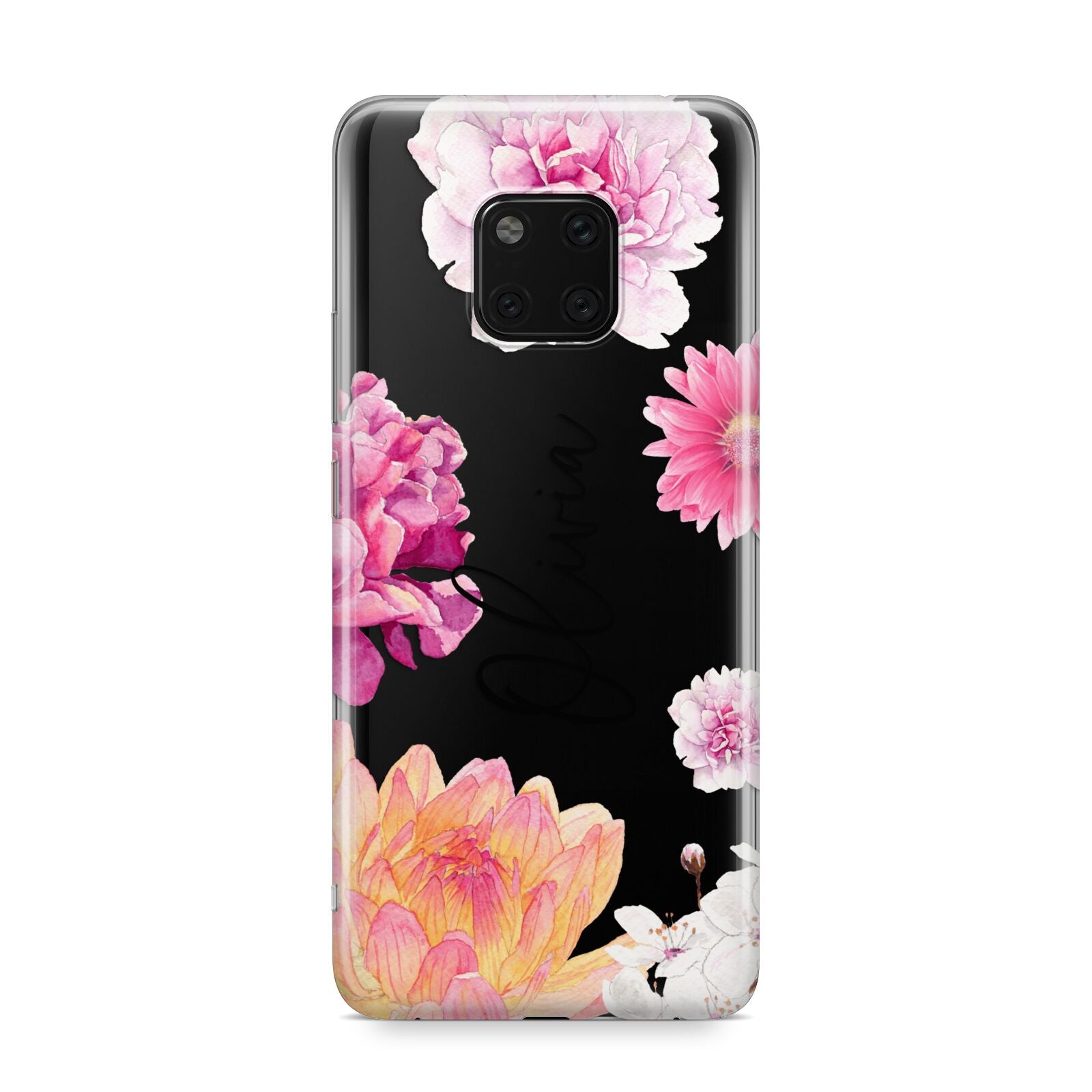 Personalised Dahlia Pink Huawei Mate 20 Pro Phone Case