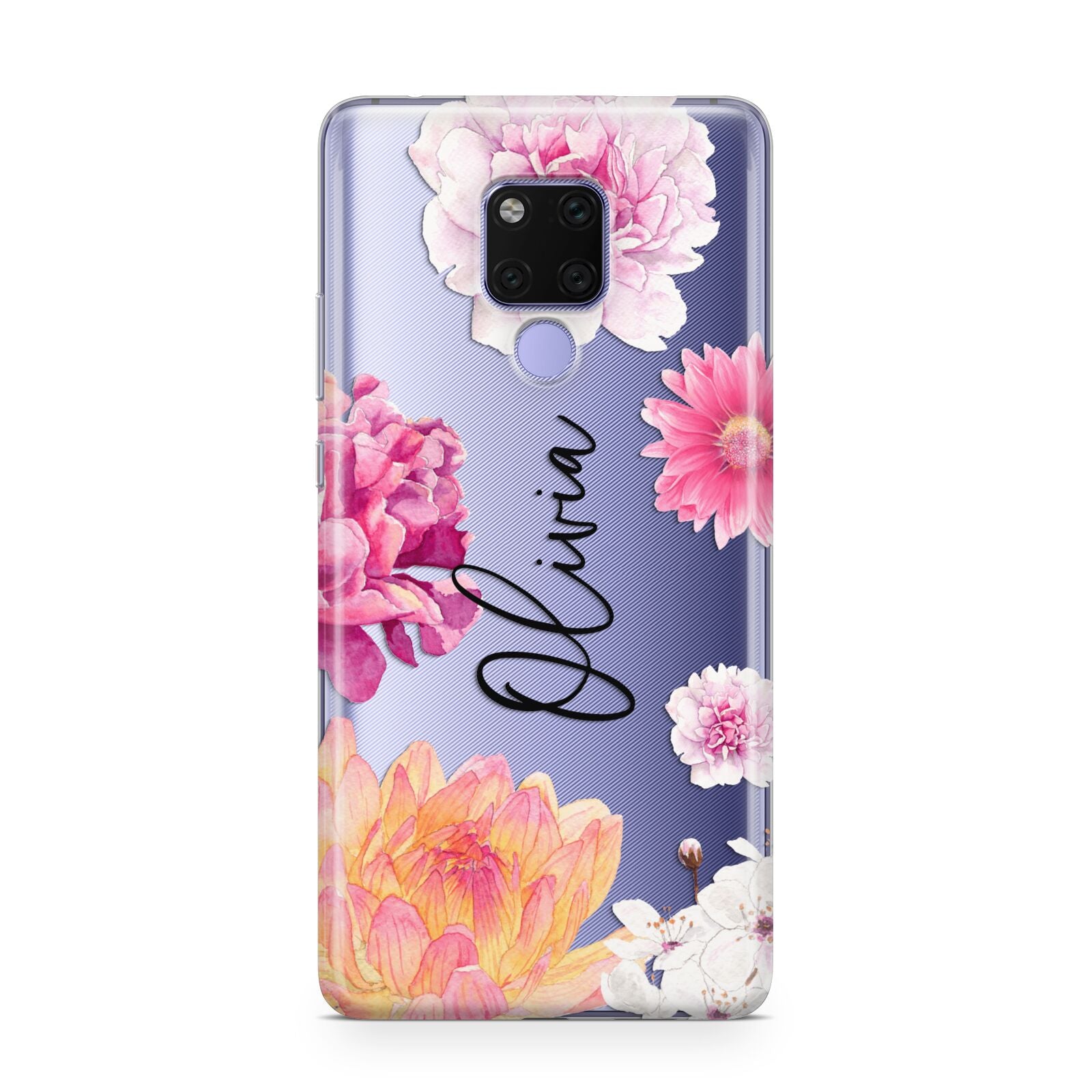 Personalised Dahlia Pink Huawei Mate 20X Phone Case