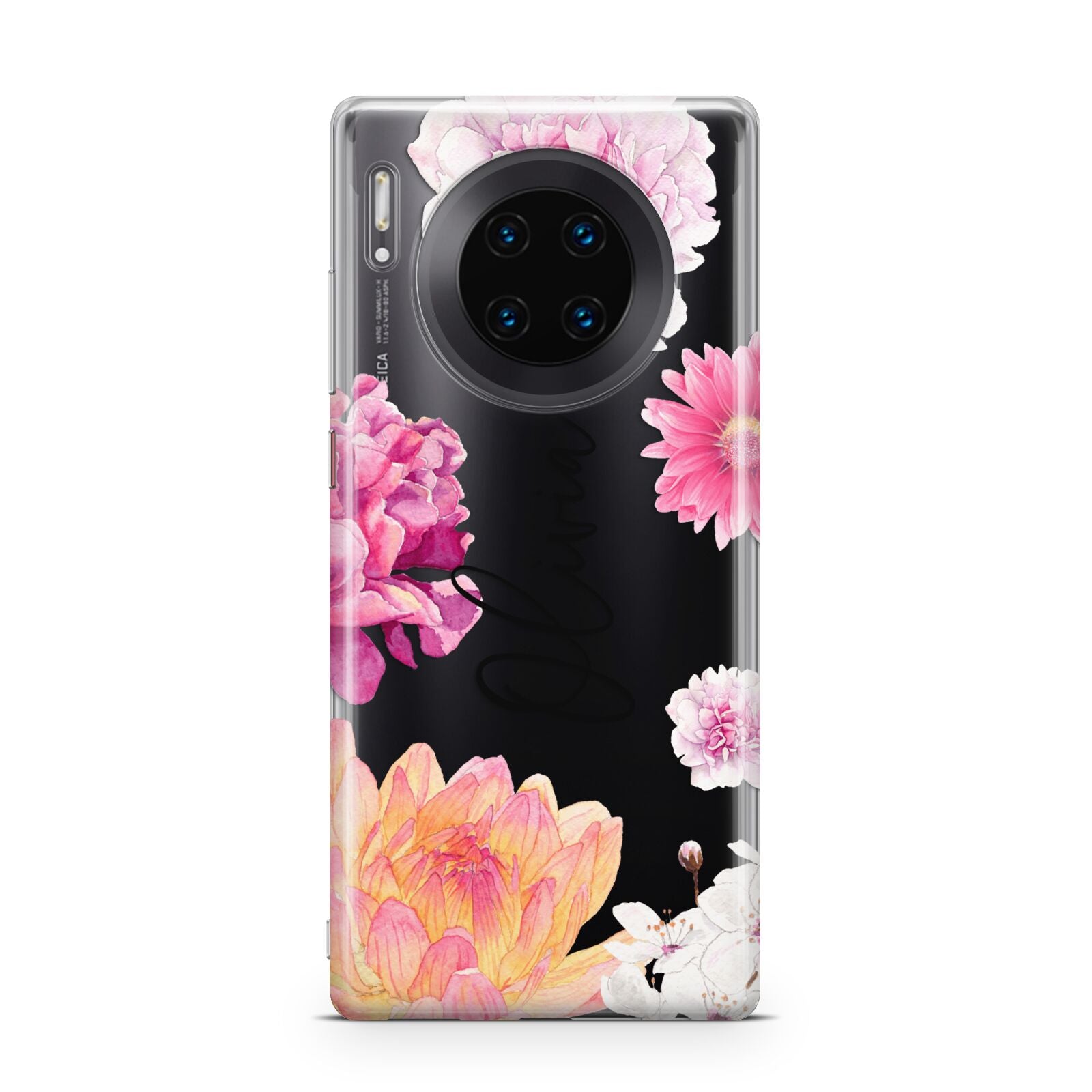 Personalised Dahlia Pink Huawei Mate 30 Pro Phone Case