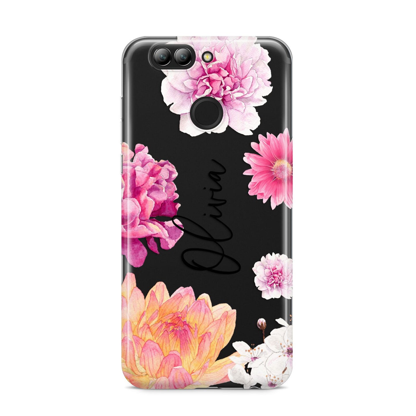 Personalised Dahlia Pink Huawei Nova 2s Phone Case