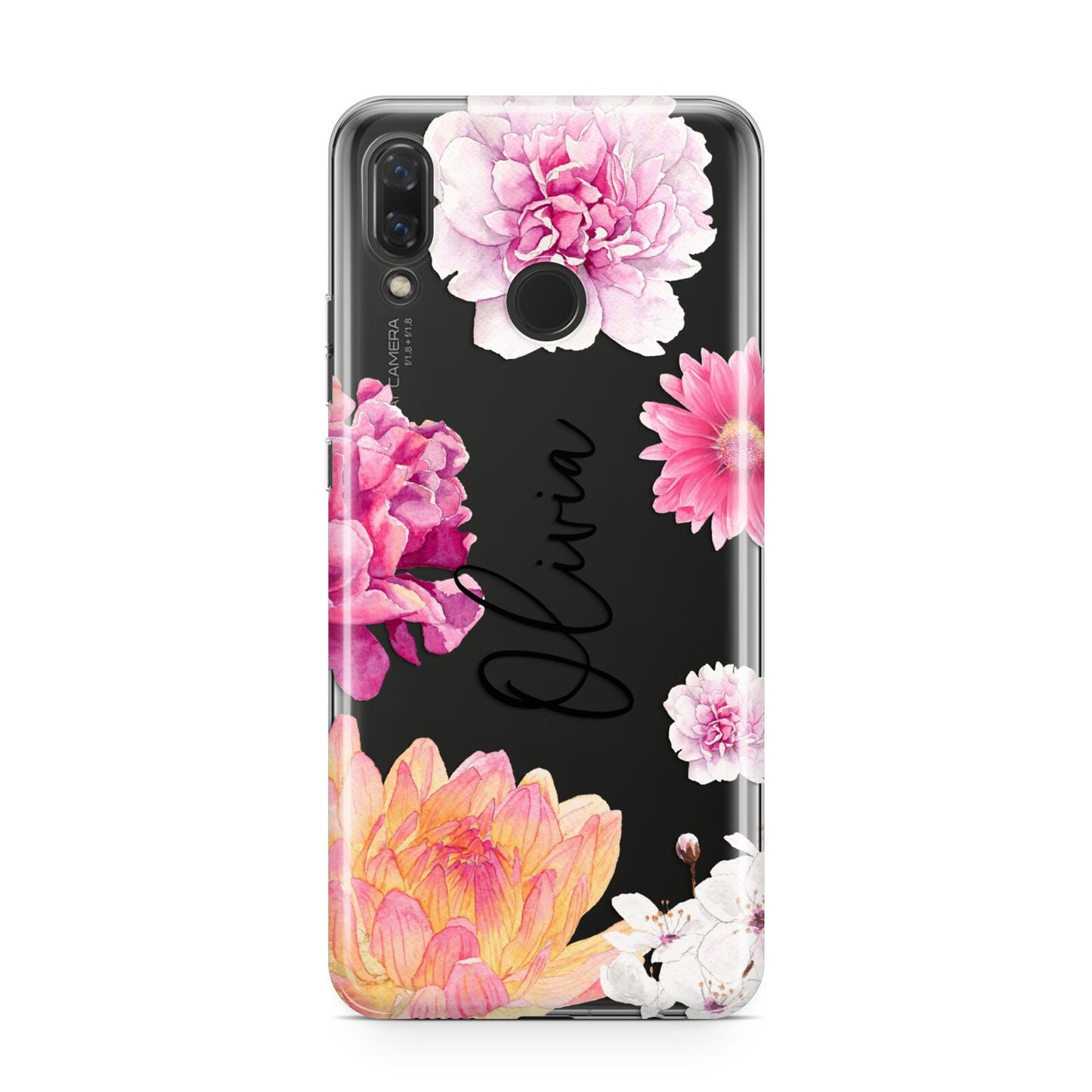 Personalised Dahlia Pink Huawei Nova 3 Phone Case