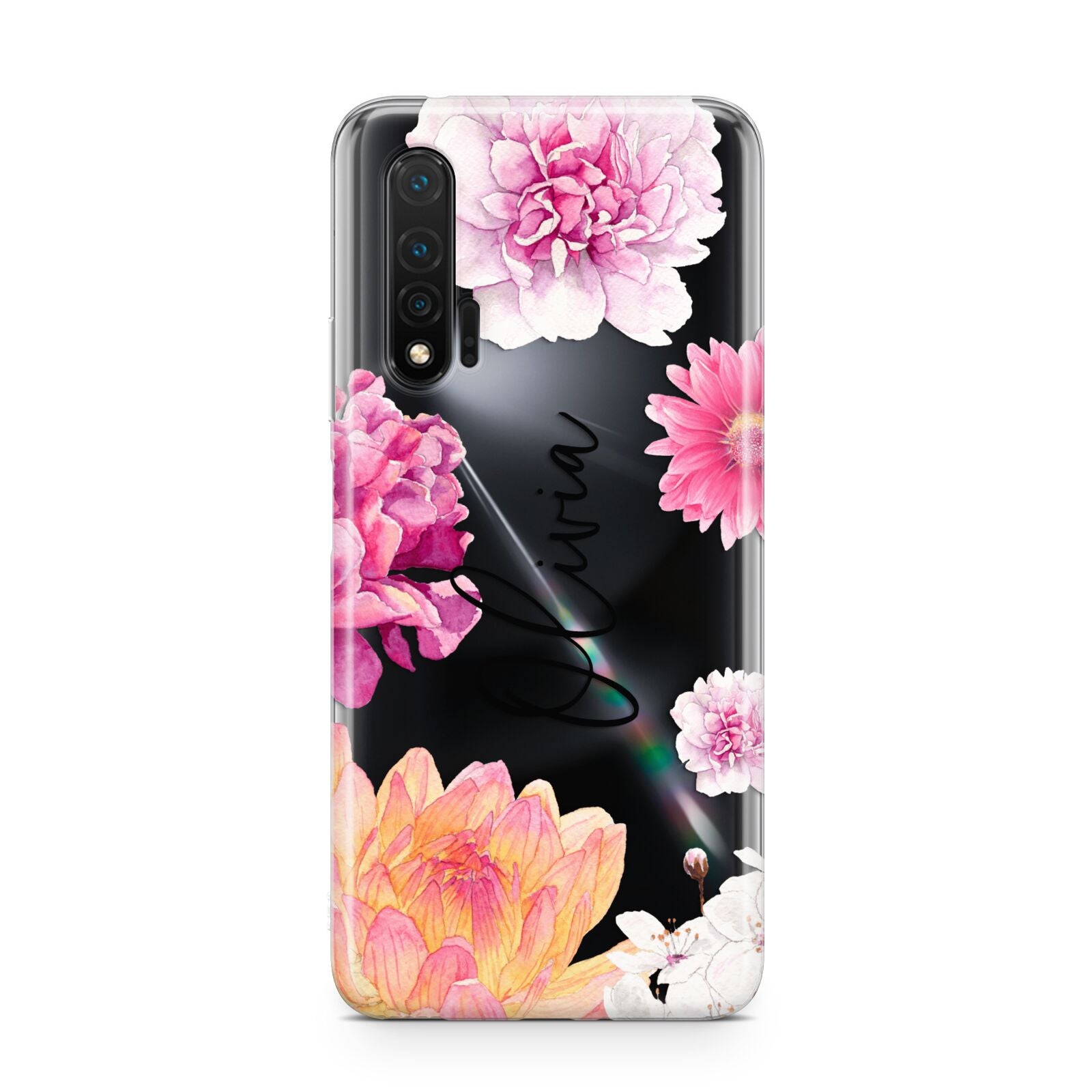 Personalised Dahlia Pink Huawei Nova 6 Phone Case