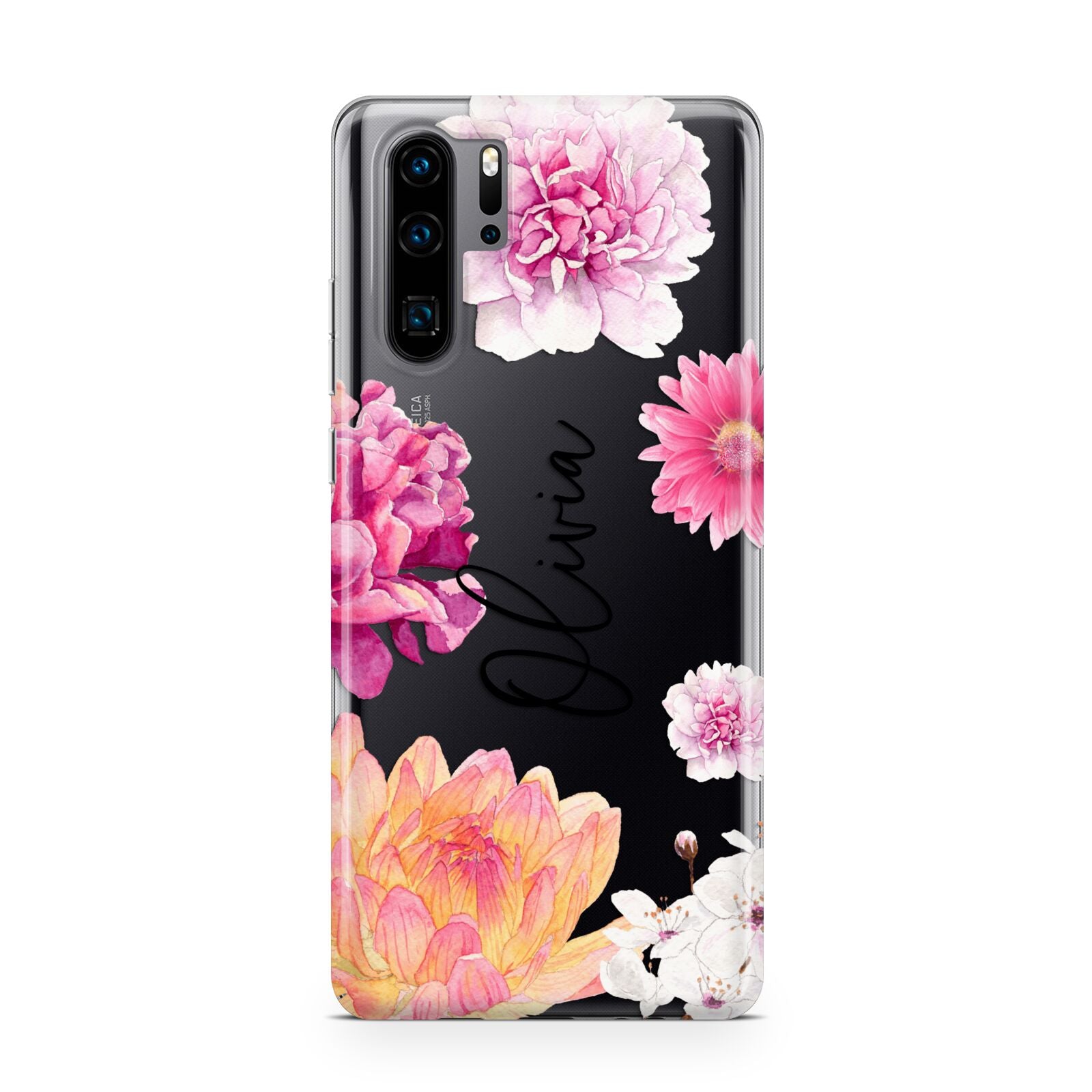 Personalised Dahlia Pink Huawei P30 Pro Phone Case