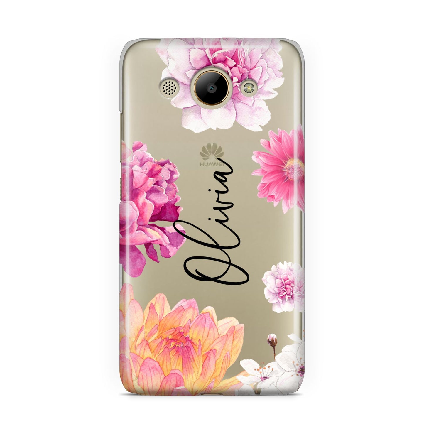 Personalised Dahlia Pink Huawei Y3 2017