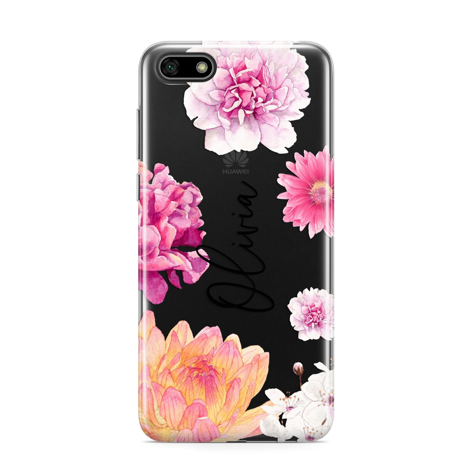 Personalised Dahlia Pink Huawei Y5 Prime 2018 Phone Case