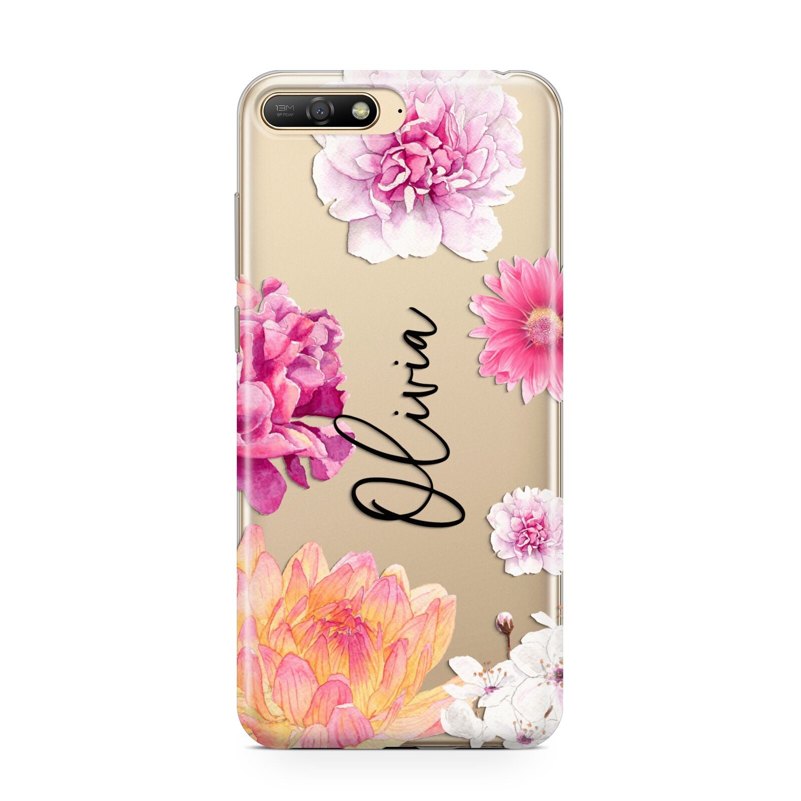 Personalised Dahlia Pink Huawei Y6 2018