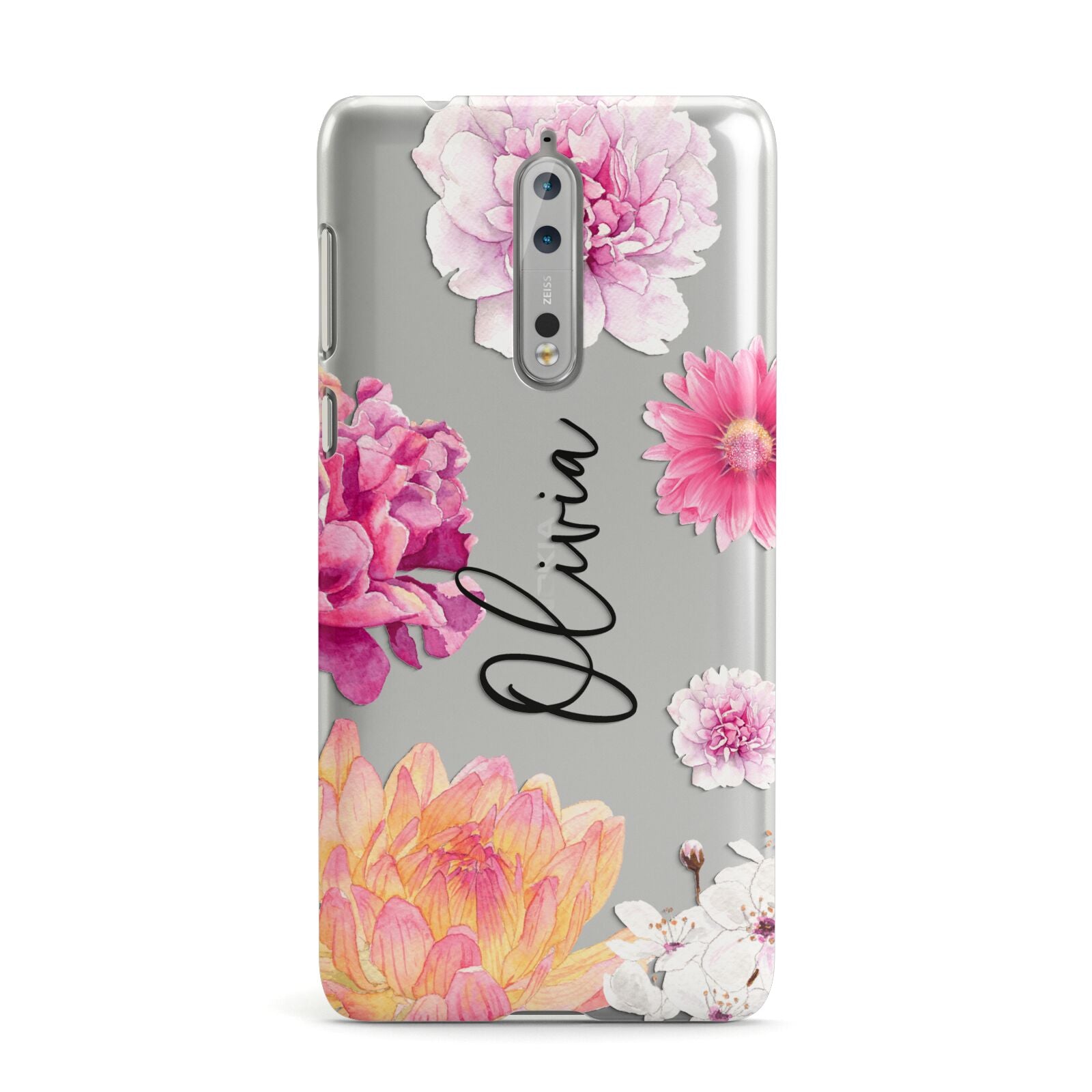 Personalised Dahlia Pink Nokia Case