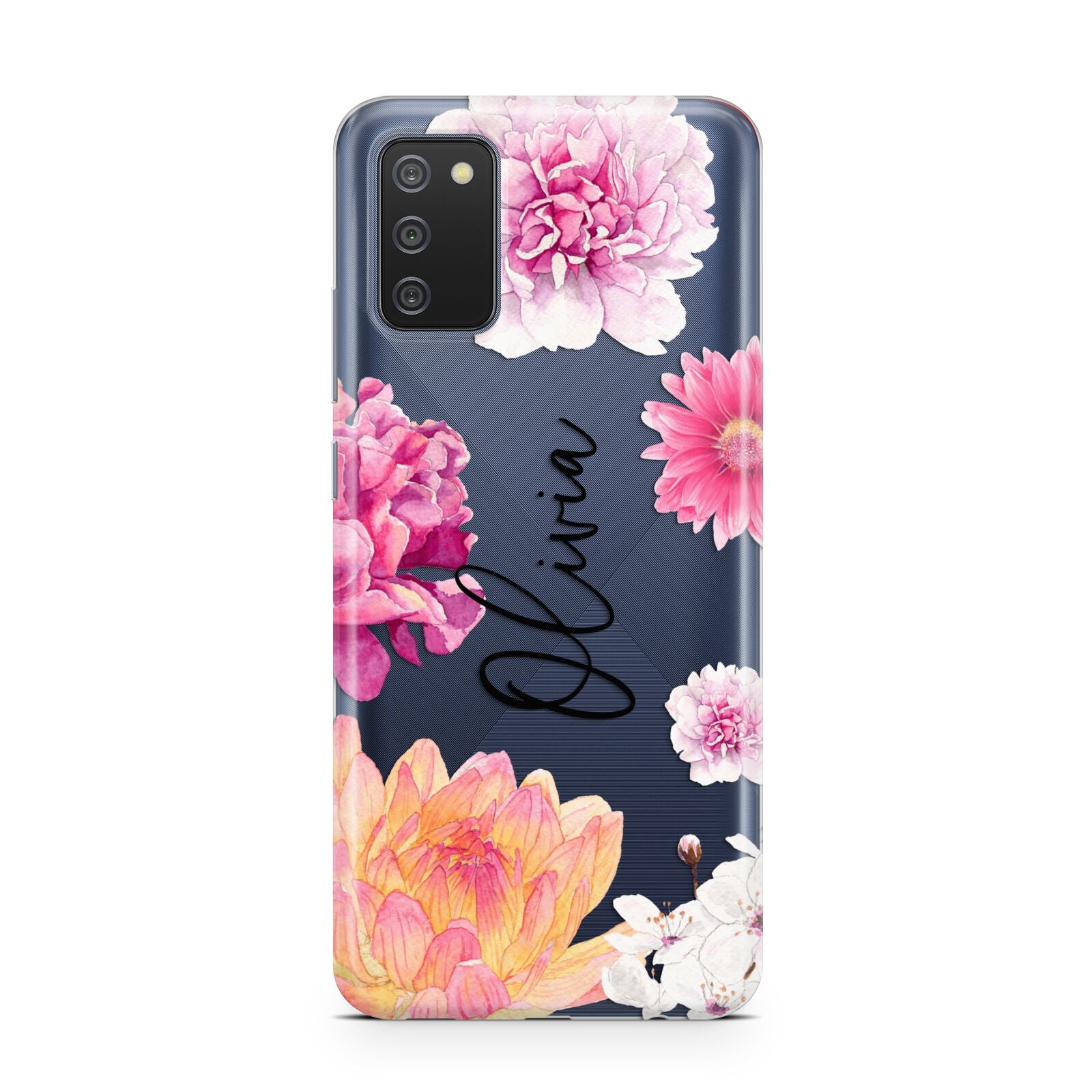 Personalised Dahlia Pink Samsung A02s Case