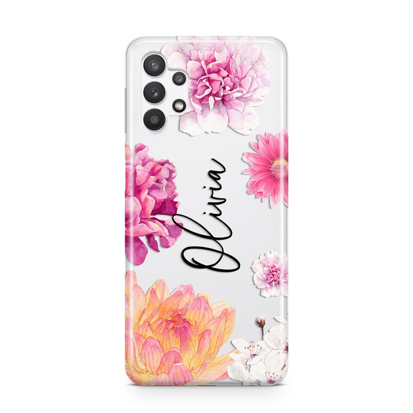 Personalised Dahlia Pink Samsung A32 5G Case