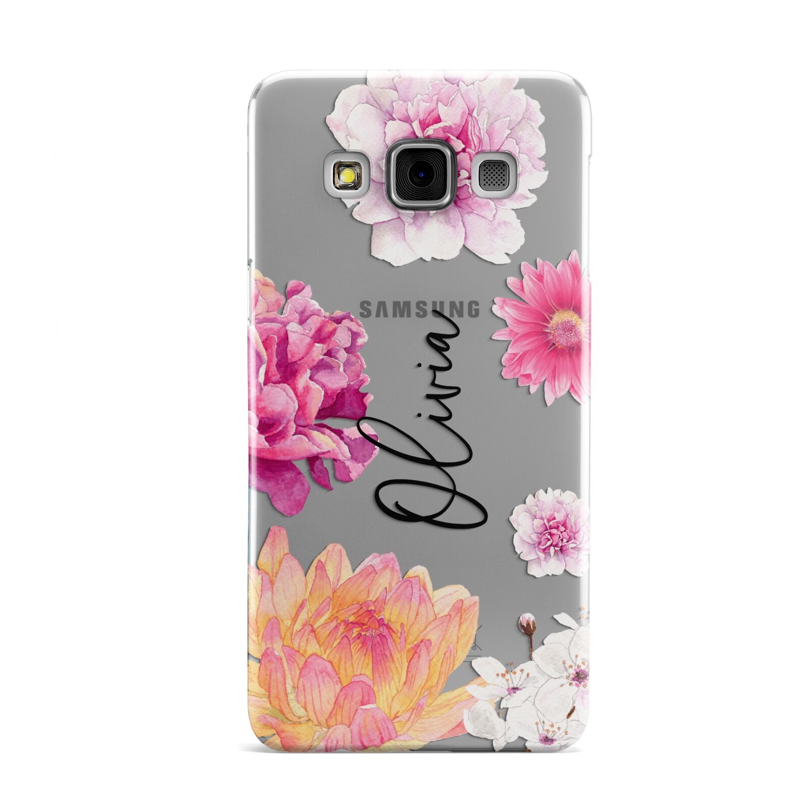 Personalised Dahlia Pink Samsung Galaxy A3 Case