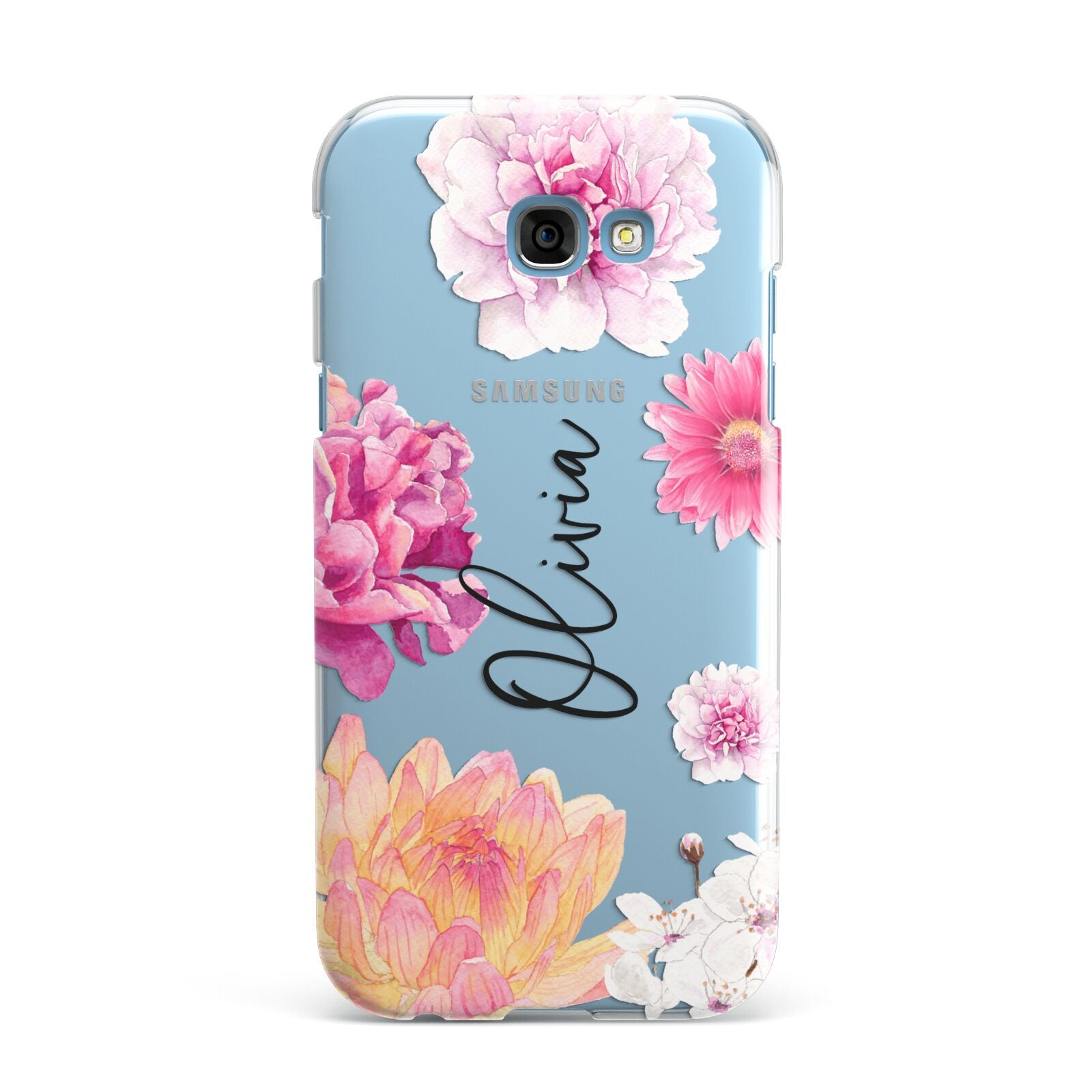 Personalised Dahlia Pink Samsung Galaxy A7 2017 Case