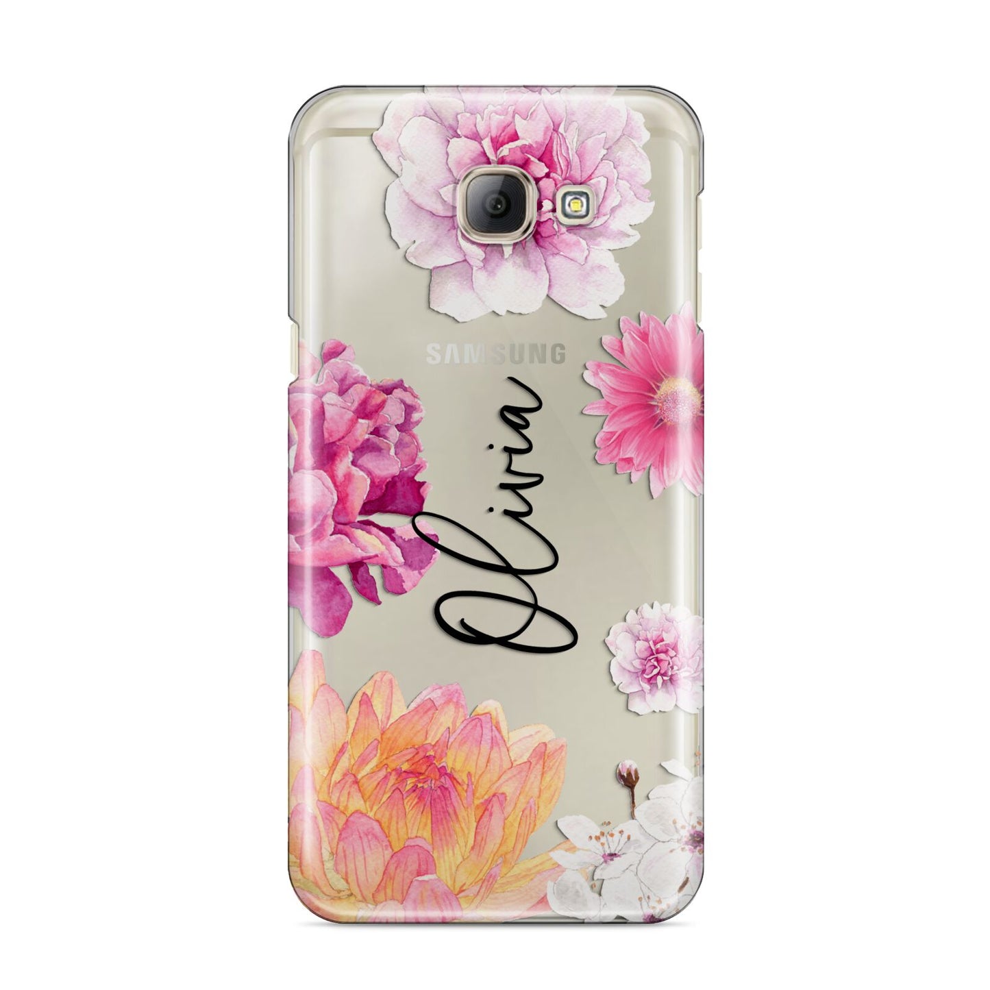 Personalised Dahlia Pink Samsung Galaxy A8 2016 Case