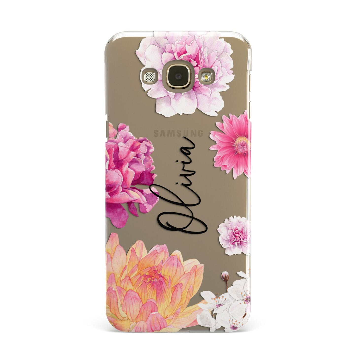 Personalised Dahlia Pink Samsung Galaxy A8 Case