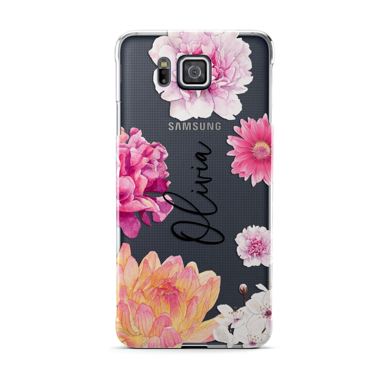 Personalised Dahlia Pink Samsung Galaxy Alpha Case