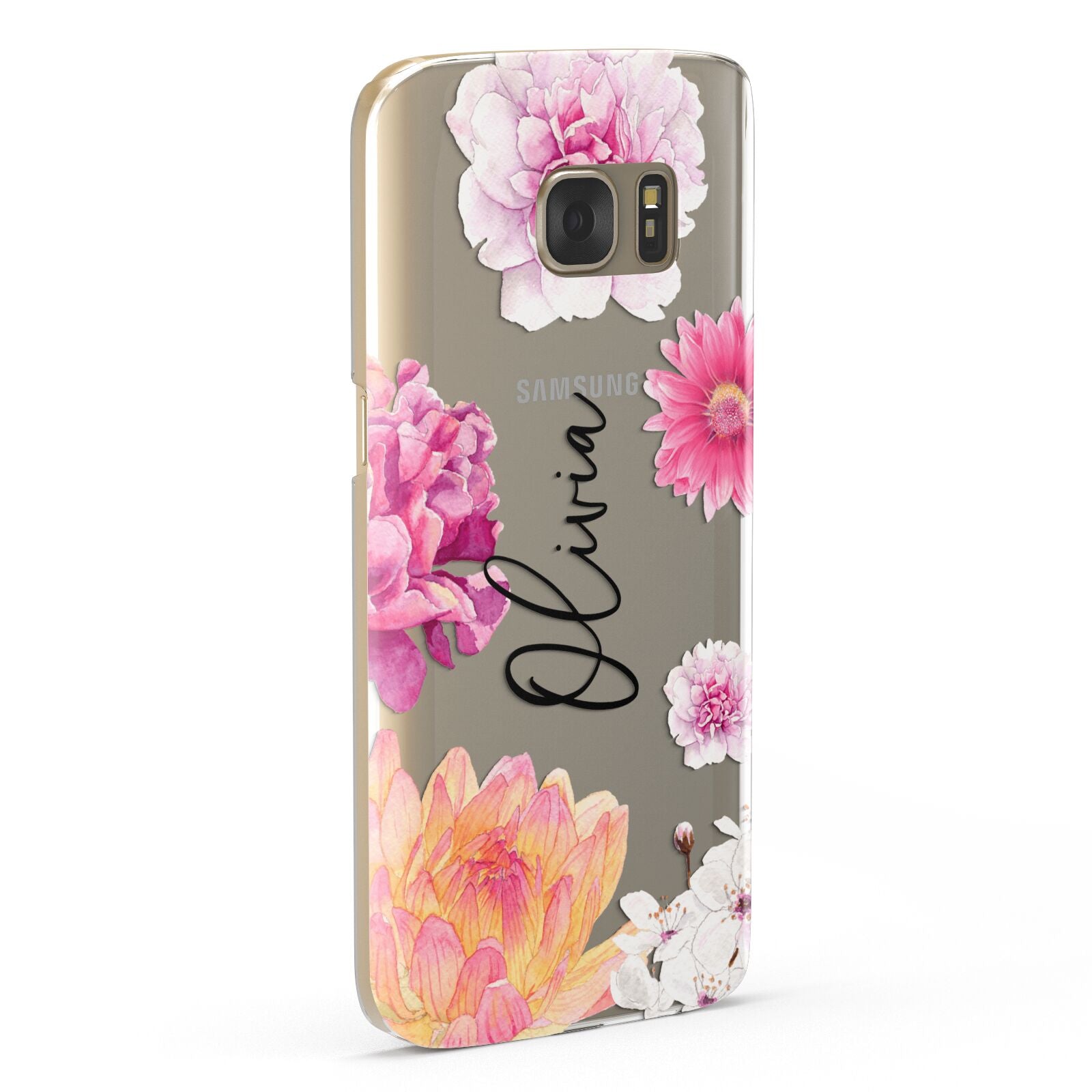 Personalised Dahlia Pink Samsung Galaxy Case Fourty Five Degrees