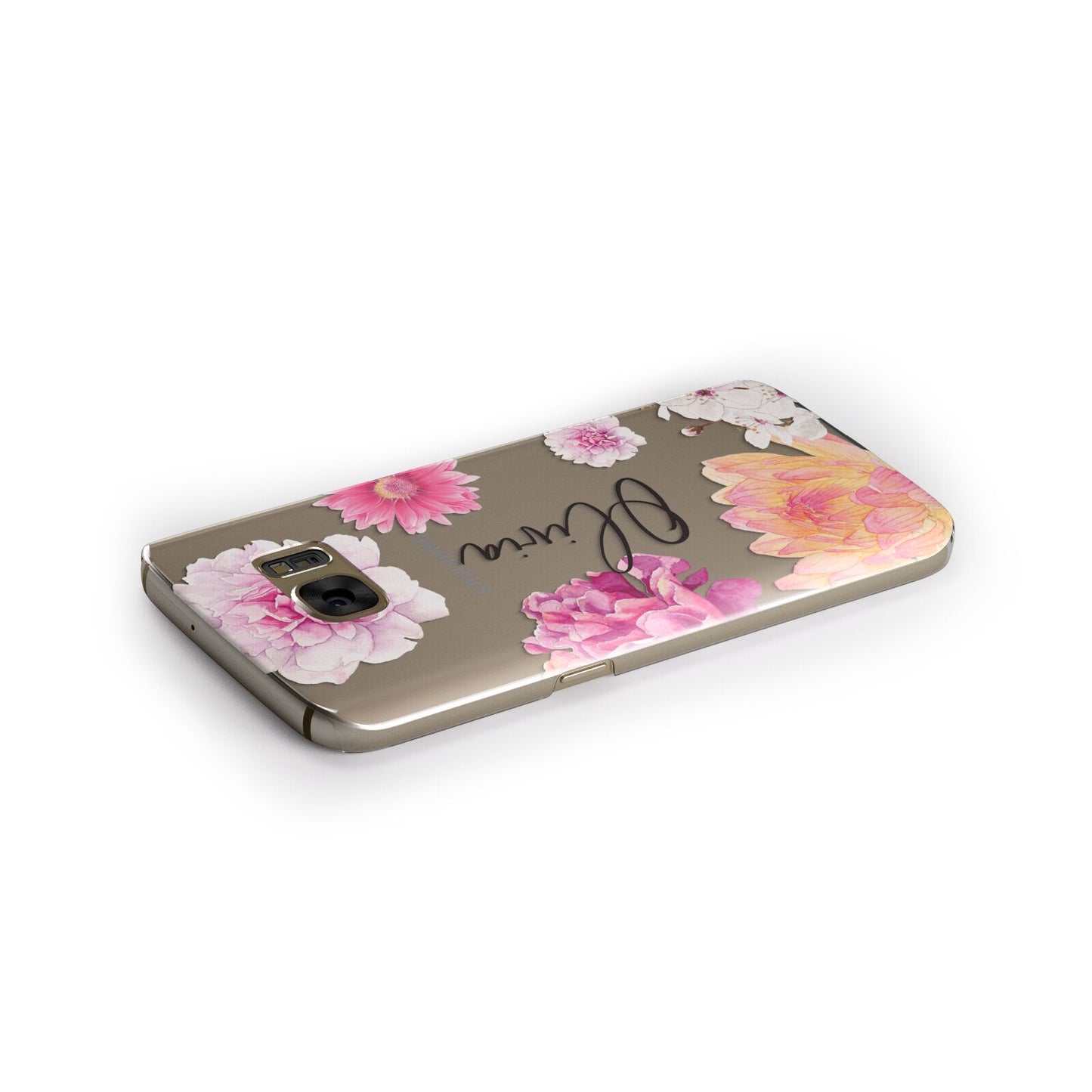 Personalised Dahlia Pink Samsung Galaxy Case Side Close Up