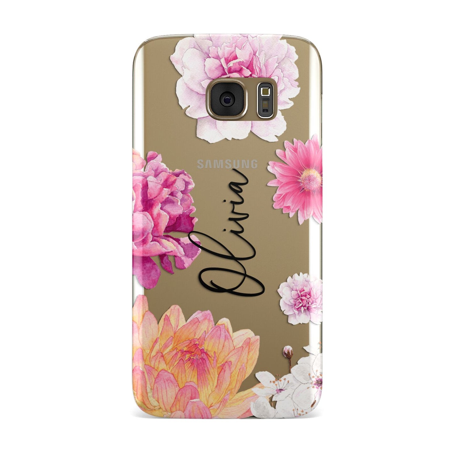 Personalised Dahlia Pink Samsung Galaxy Case