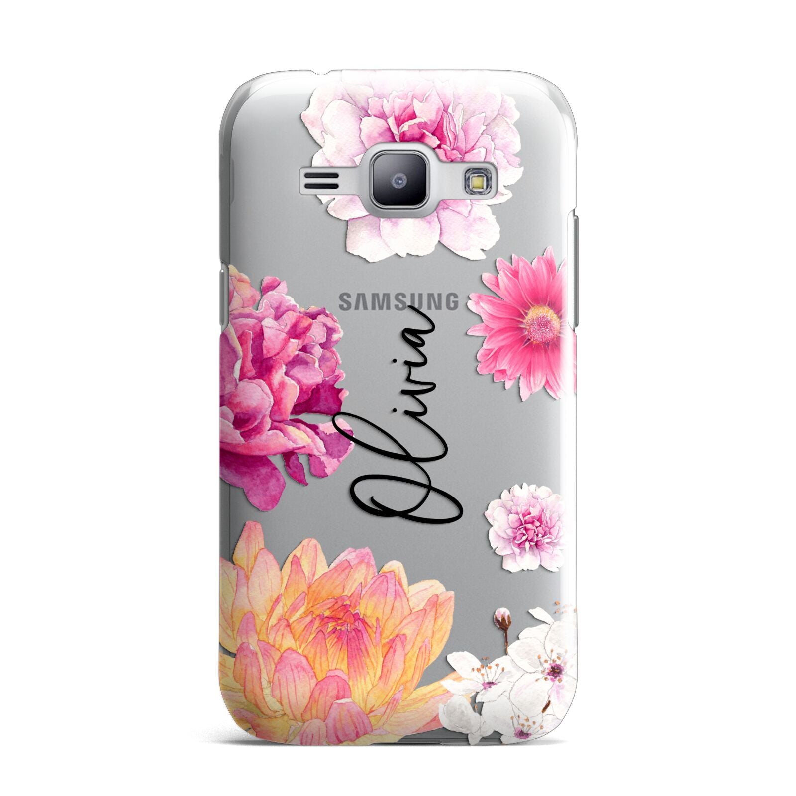 Personalised Dahlia Pink Samsung Galaxy J1 2015 Case