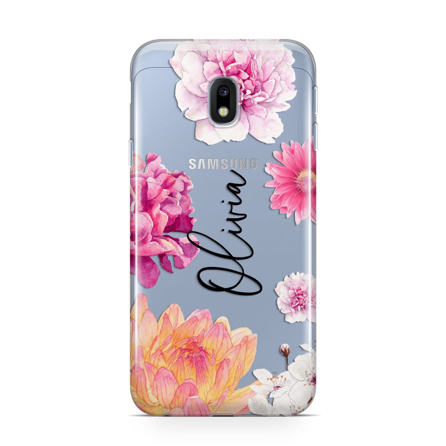 Personalised Dahlia Pink Samsung Galaxy J3 2017 Case