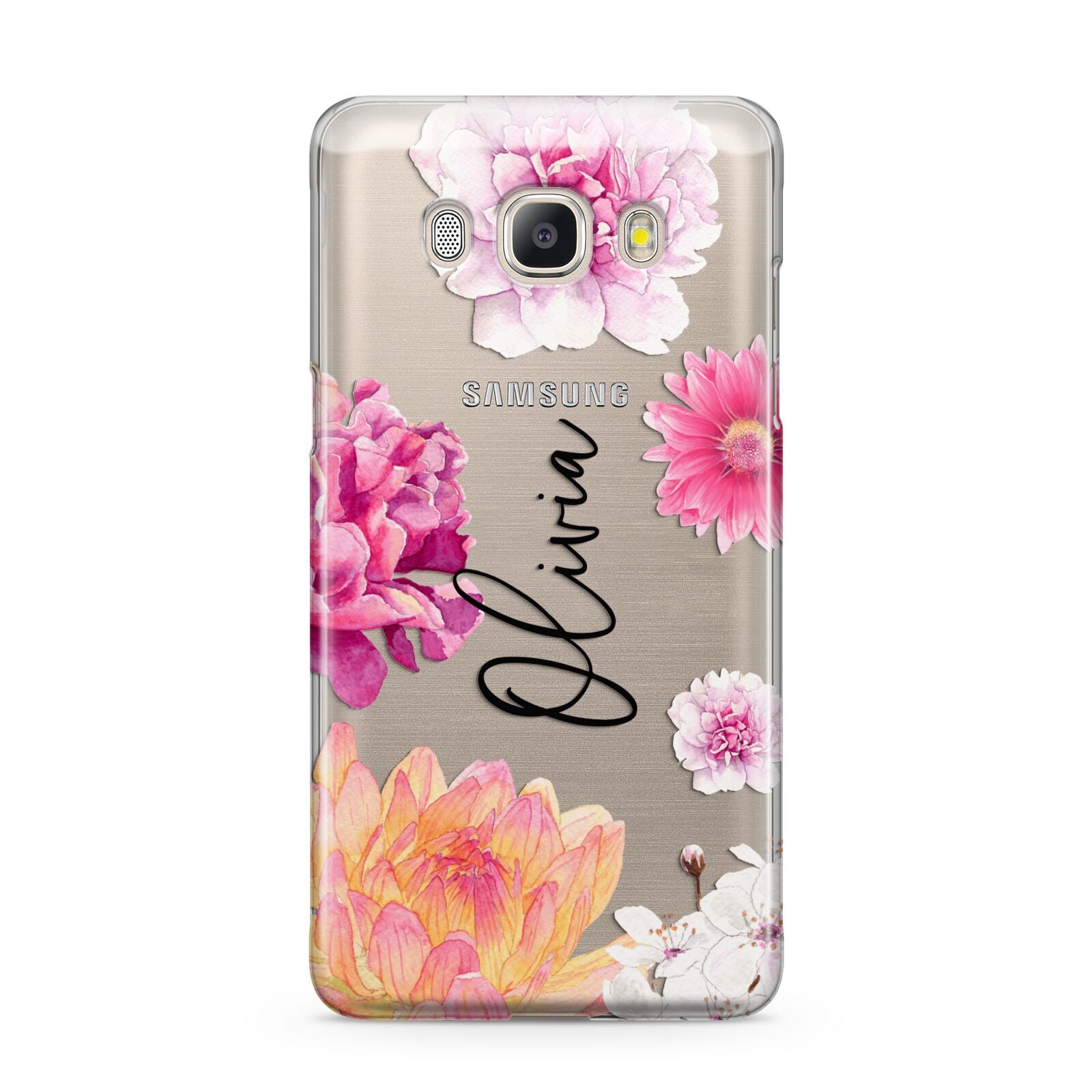 Personalised Dahlia Pink Samsung Galaxy J5 2016 Case