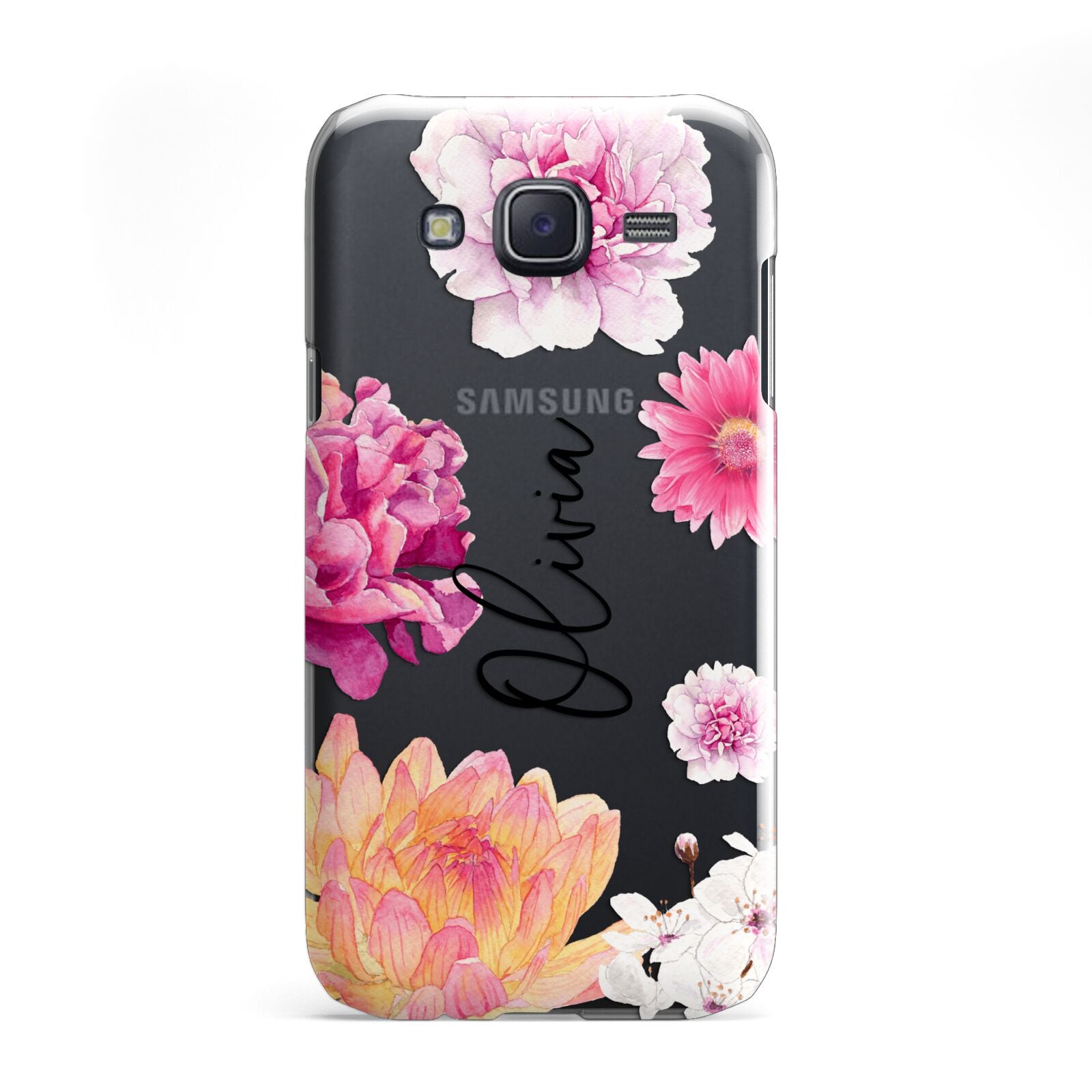 Personalised Dahlia Pink Samsung Galaxy J5 Case