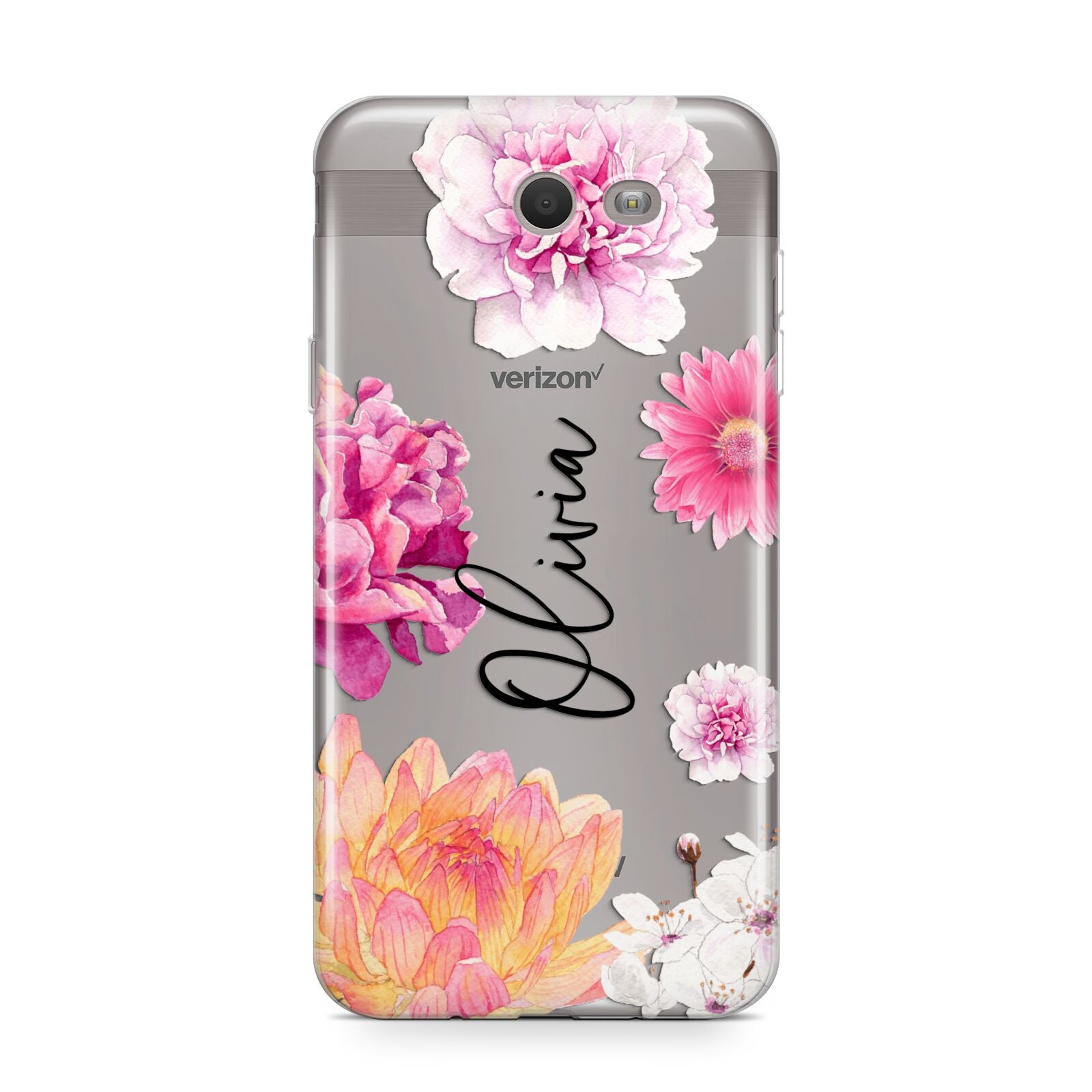 Personalised Dahlia Pink Samsung Galaxy J7 2017 Case