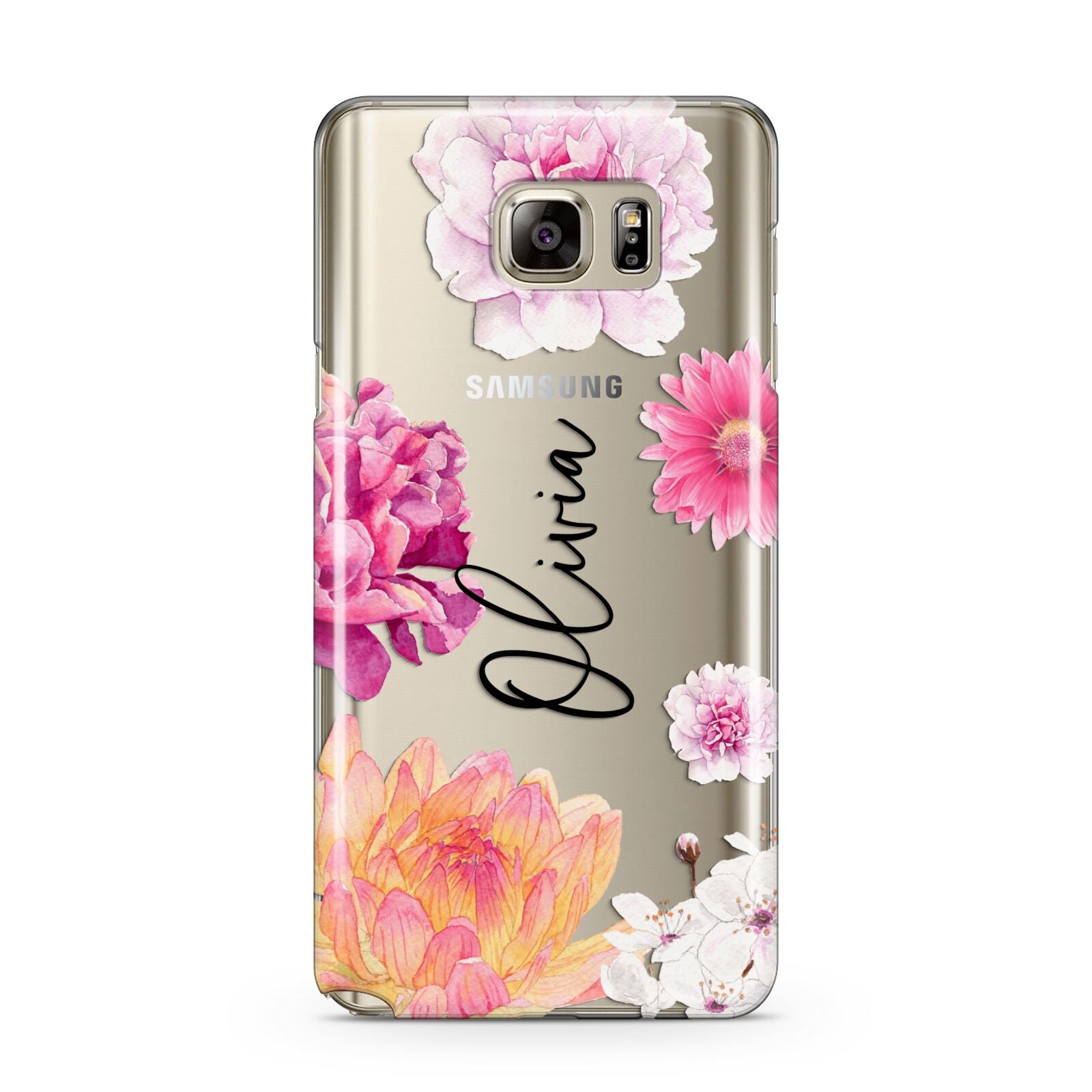 Personalised Dahlia Pink Samsung Galaxy Note 5 Case