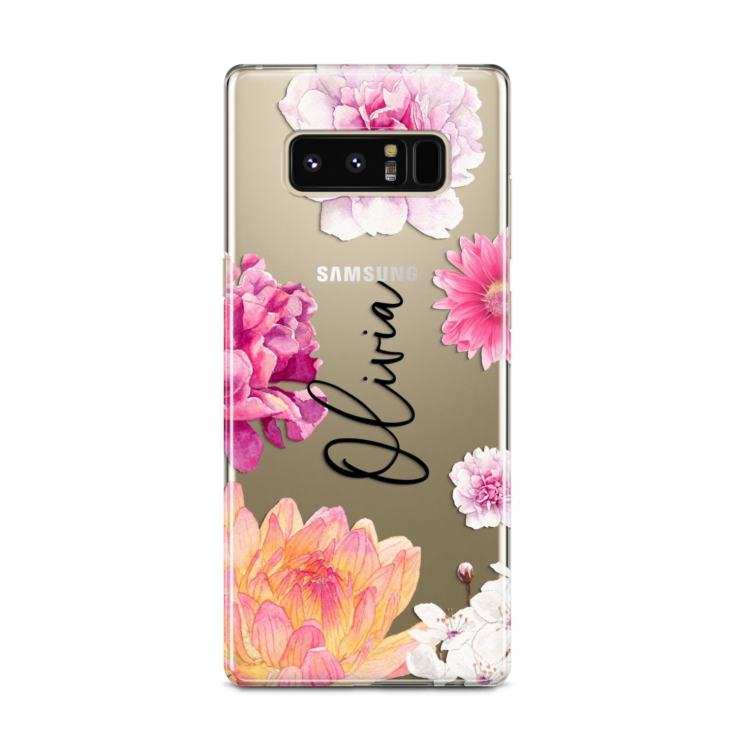 Personalised Dahlia Pink Samsung Galaxy Note 8 Case