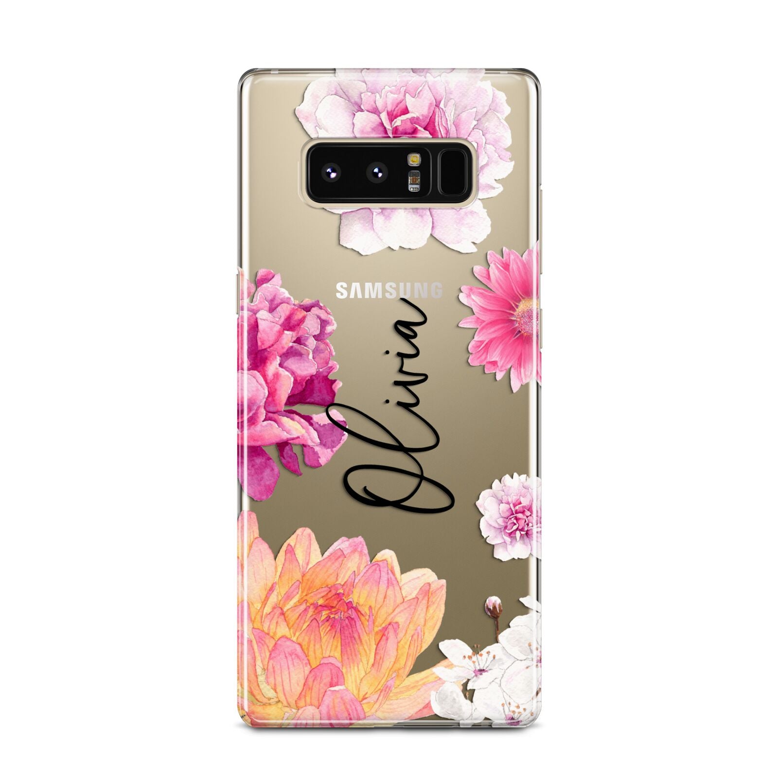 Personalised Dahlia Pink Samsung Galaxy Note 8 Case