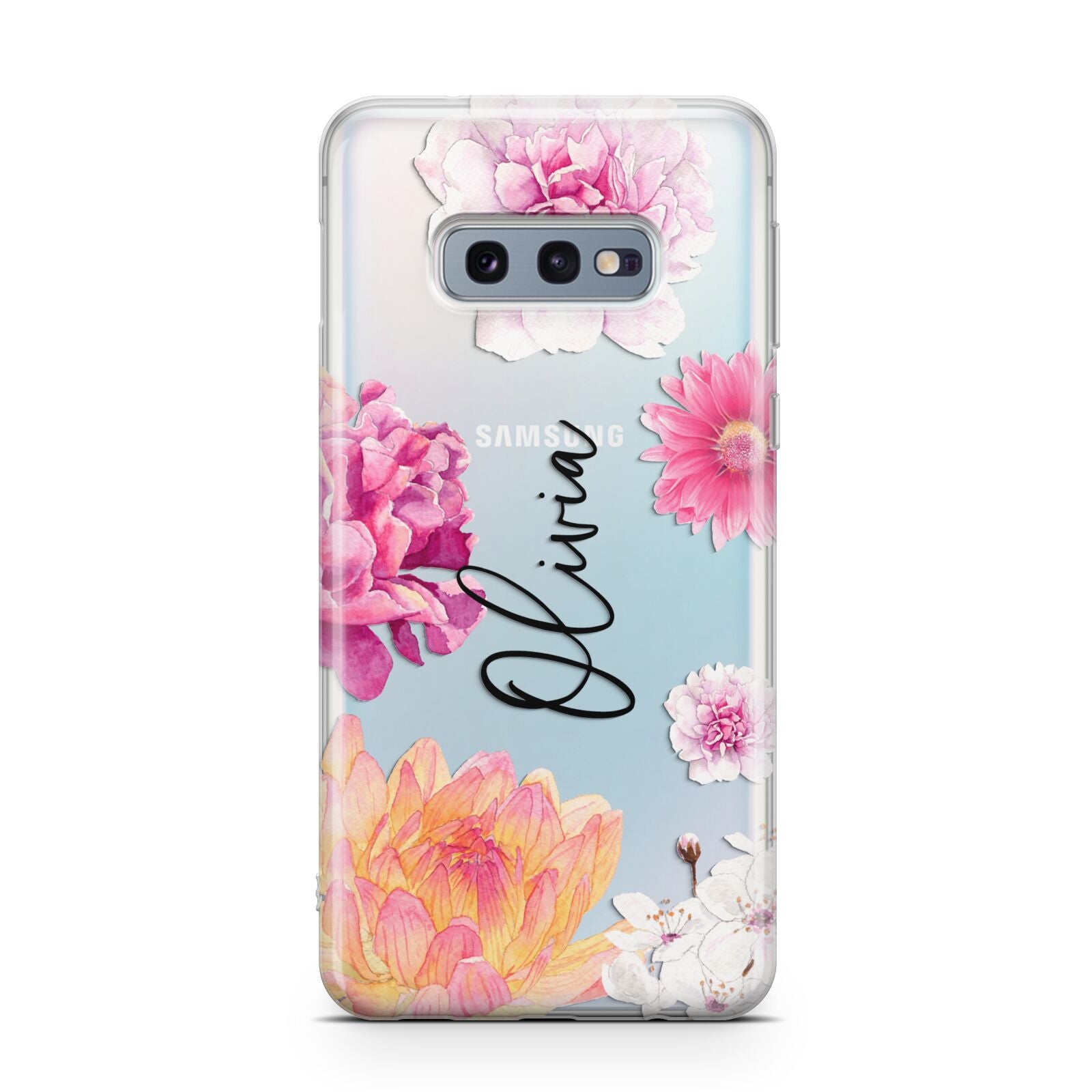 Personalised Dahlia Pink Samsung Galaxy S10E Case