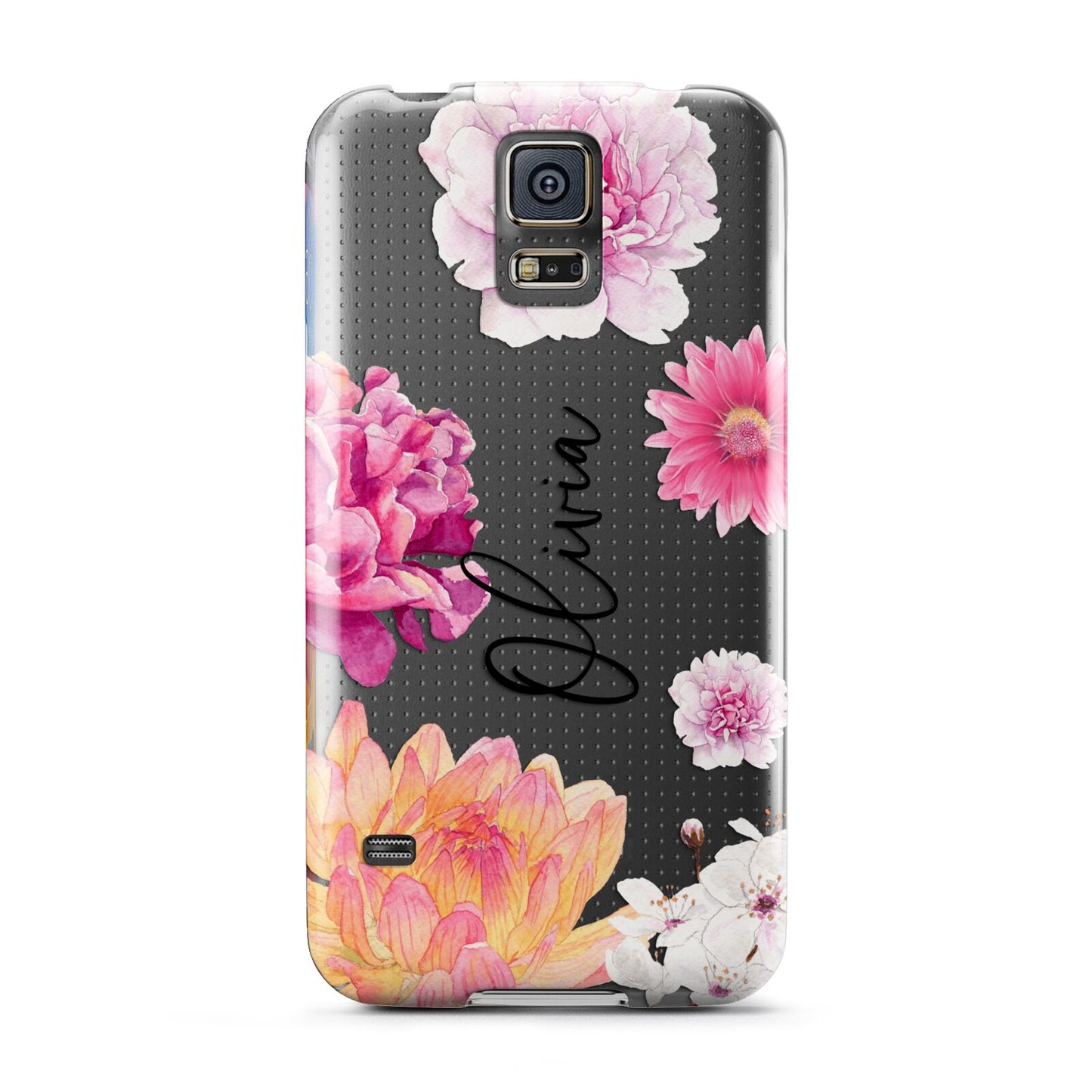 Personalised Dahlia Pink Samsung Galaxy S5 Case