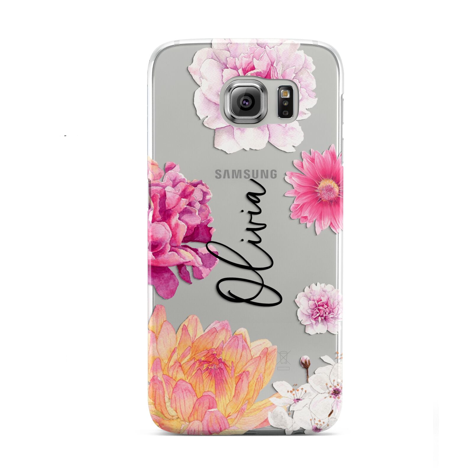 Personalised Dahlia Pink Samsung Galaxy S6 Case