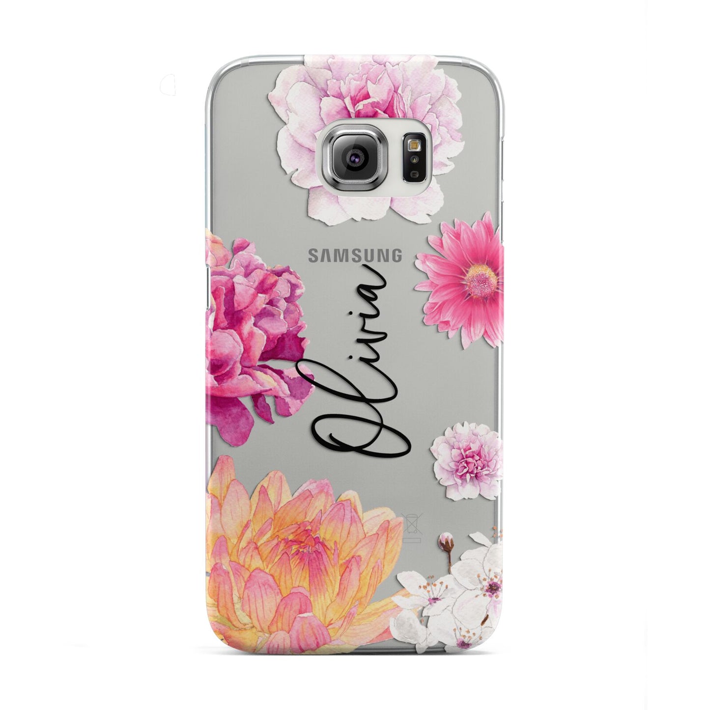 Personalised Dahlia Pink Samsung Galaxy S6 Edge Case