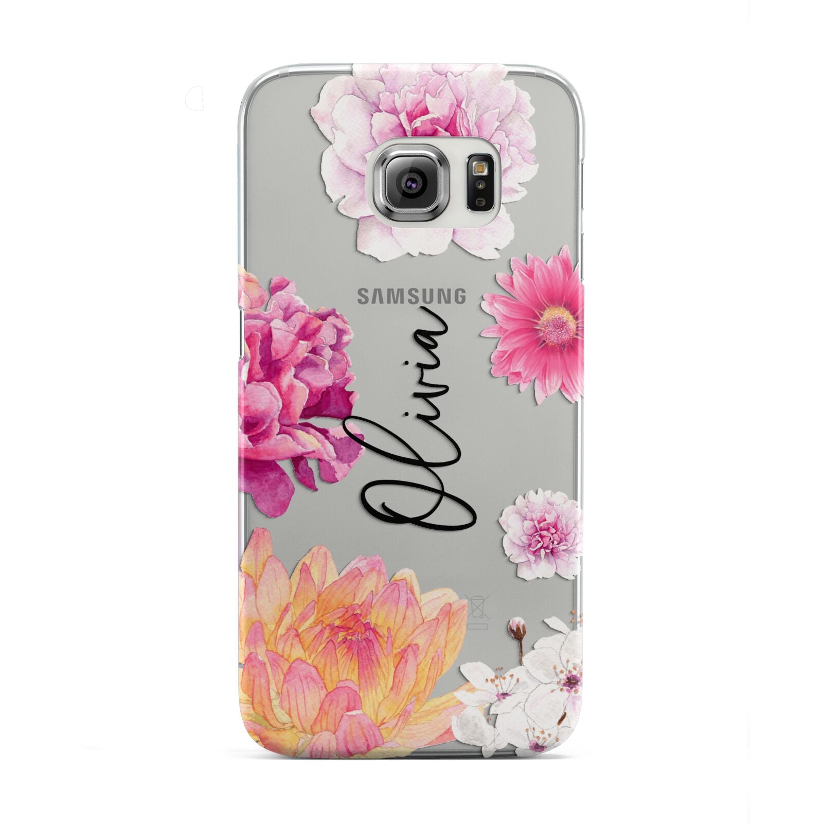 Personalised Dahlia Pink Samsung Galaxy S6 Edge Case