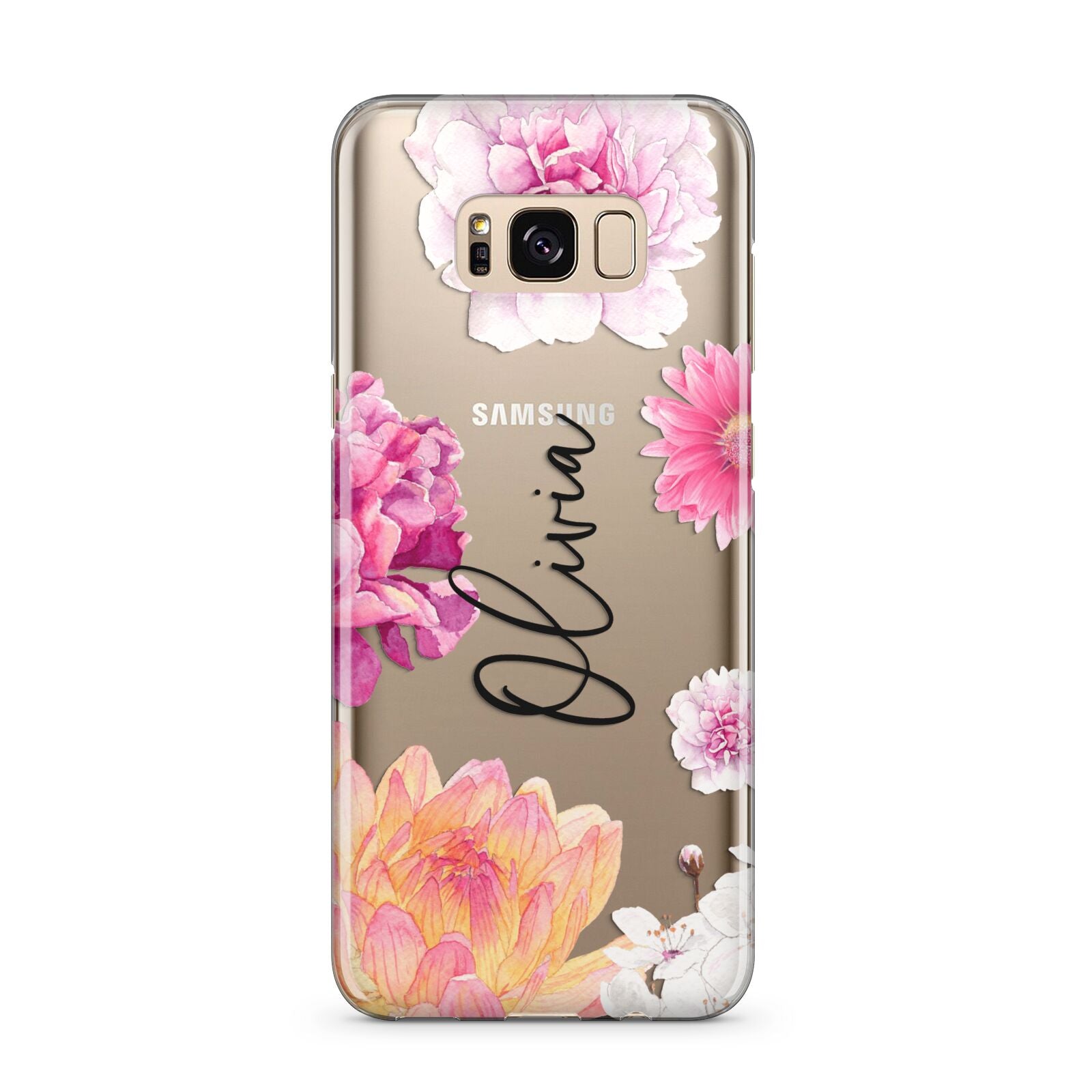 Personalised Dahlia Pink Samsung Galaxy S8 Plus Case