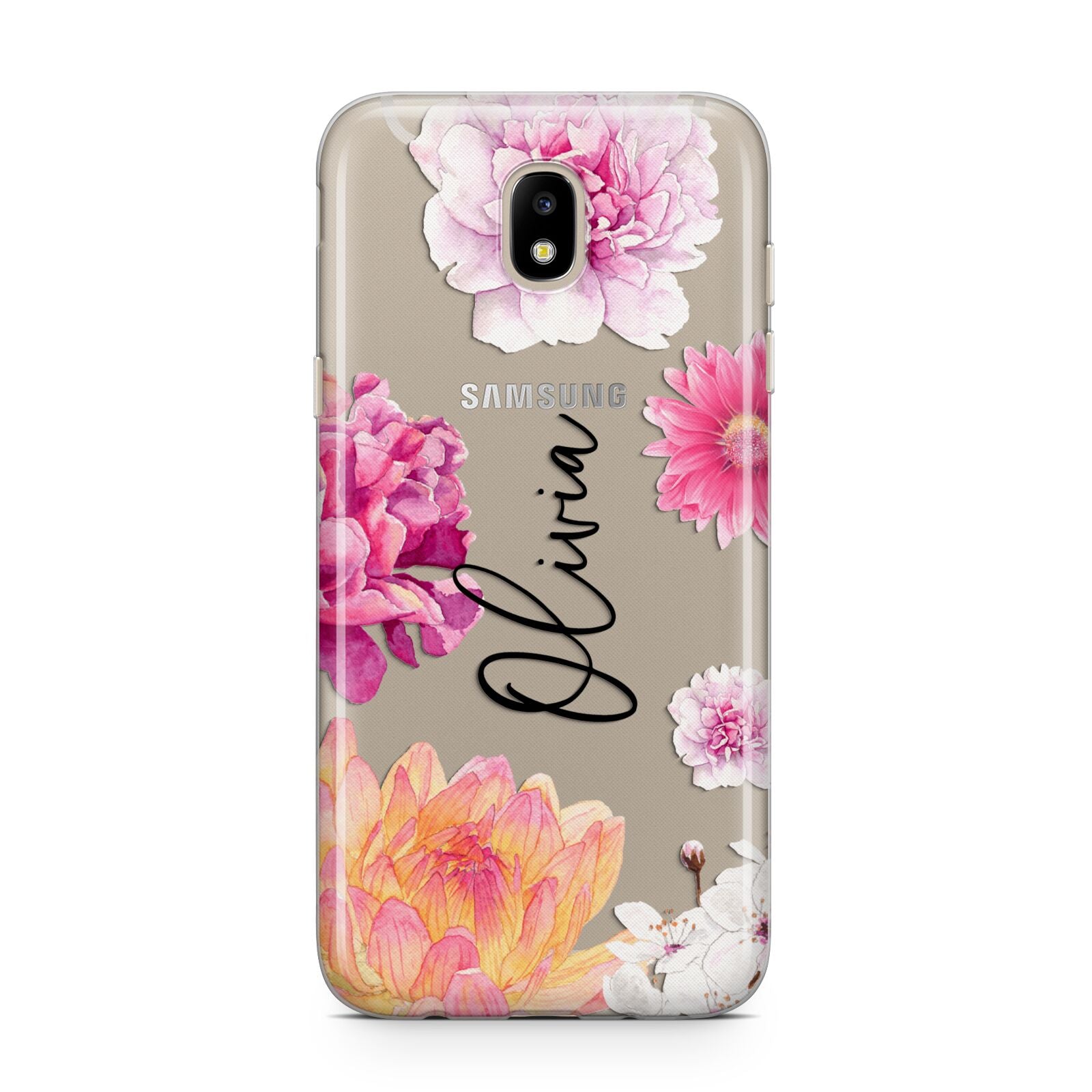 Personalised Dahlia Pink Samsung J5 2017 Case