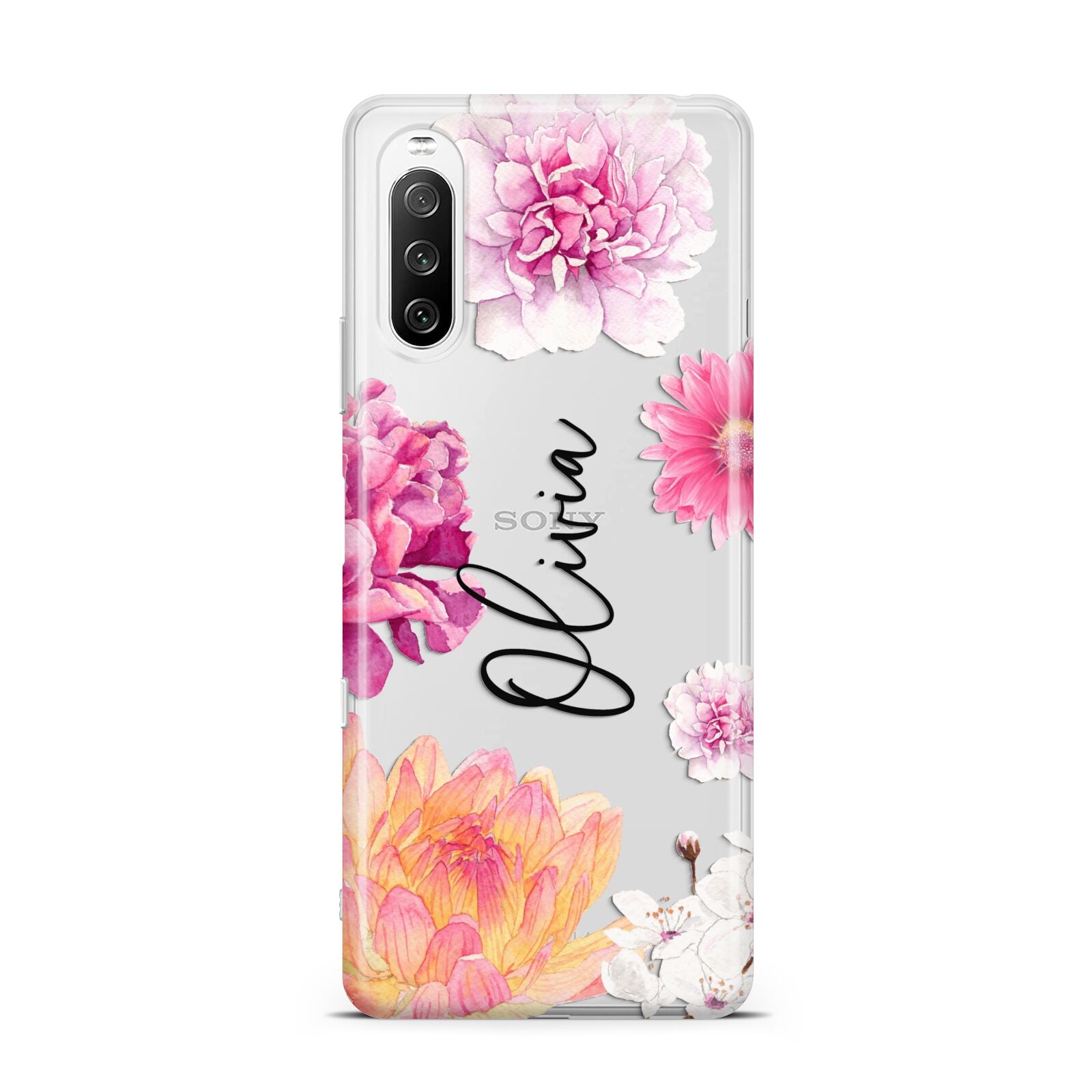 Personalised Dahlia Pink Sony Xperia 10 III Case