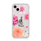 Personalised Dahlia Pink iPhone 14 Plus Clear Tough Case Starlight