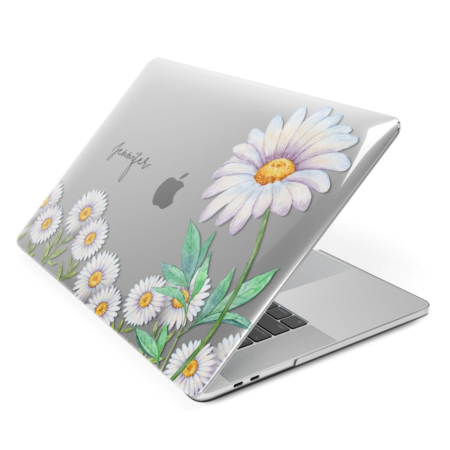 Personalised Daisies Apple MacBook Case Side View